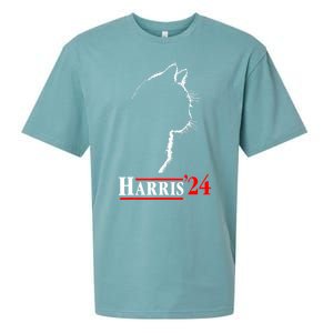 Funny Cat 2024 President Kamala Harris Cat Ladies For Kamala Gift Sueded Cloud Jersey T-Shirt