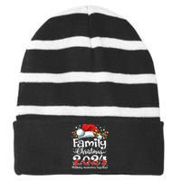 Family Christmas 2024 Matching Squad Santa Elf Funny Xmas Striped Beanie with Solid Band