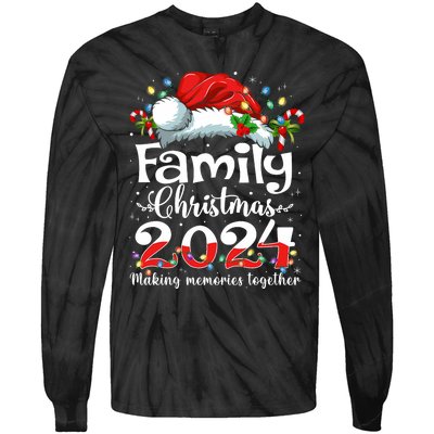 Family Christmas 2024 Matching Squad Santa Elf Funny Xmas Tie-Dye Long Sleeve Shirt