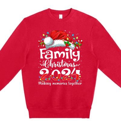 Family Christmas 2024 Matching Squad Santa Elf Funny Xmas Premium Crewneck Sweatshirt