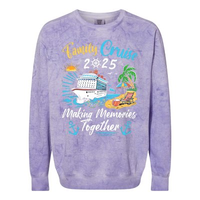 Family Cruise 2025 Family Matching Cruise Vacation Party Colorblast Crewneck Sweatshirt