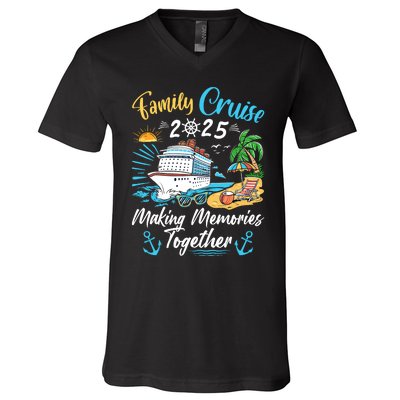 Family Cruise 2025 Family Matching Cruise Vacation Party V-Neck T-Shirt