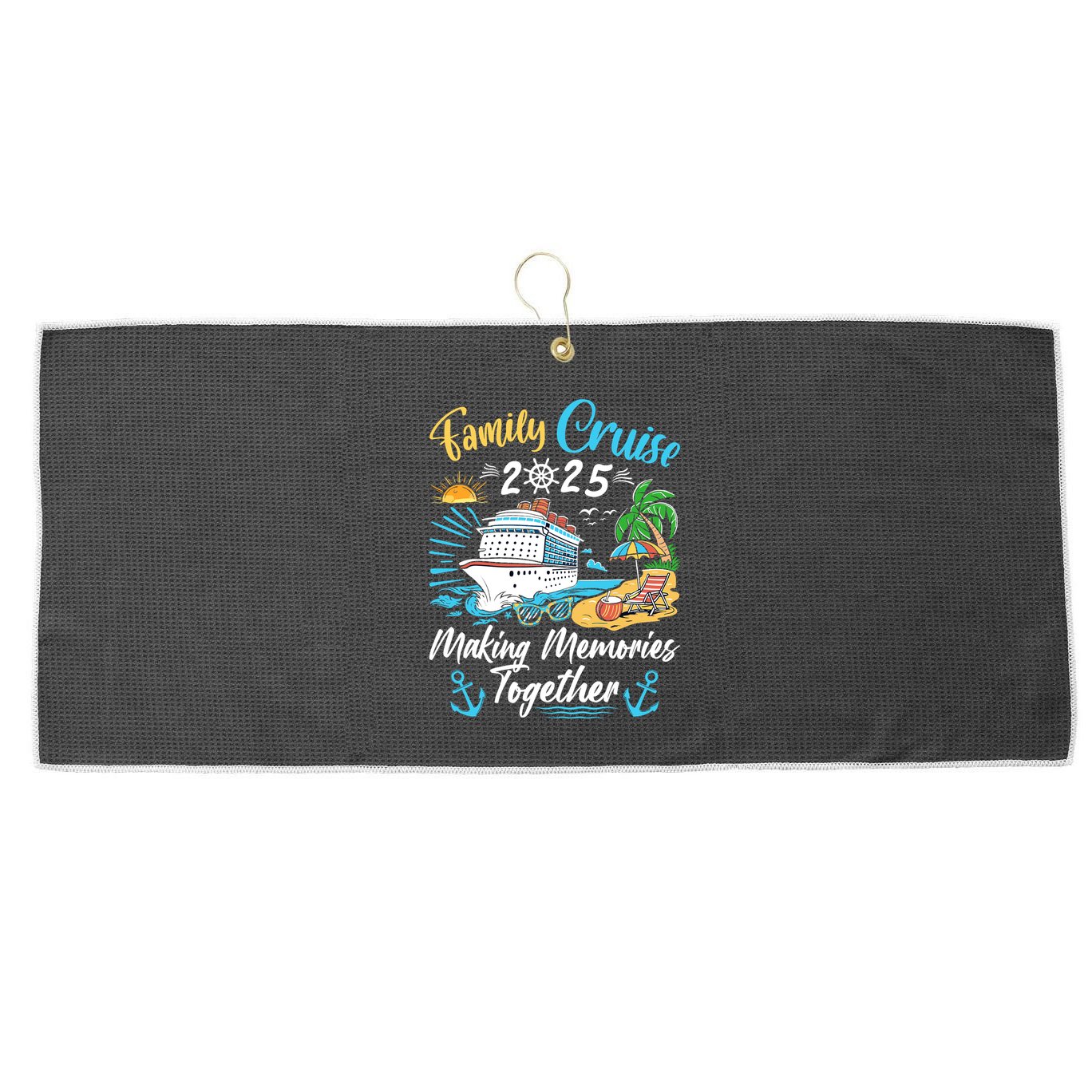 Family Cruise 2025 Family Matching Cruise Vacation Party Large Microfiber Waffle Golf Towel