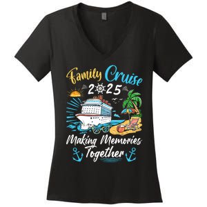 Family Cruise 2025 Family Matching Cruise Vacation Party Women's V-Neck T-Shirt