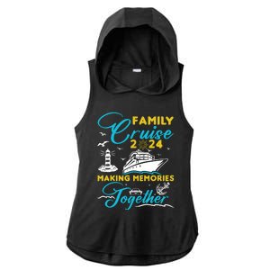 Family Cruise 2024 Making Memories Together Summer Trip Ship Ladies PosiCharge Tri-Blend Wicking Draft Hoodie Tank