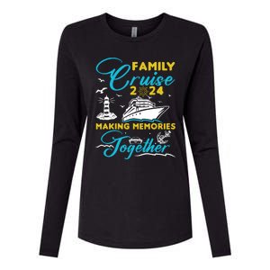 Family Cruise 2024 Making Memories Together Summer Trip Ship Womens Cotton Relaxed Long Sleeve T-Shirt