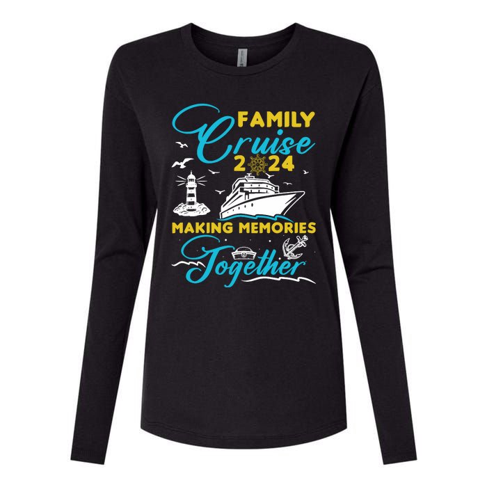 Family Cruise 2024 Making Memories Together Summer Trip Ship Womens Cotton Relaxed Long Sleeve T-Shirt