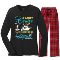 Family Cruise 2024 Making Memories Together Summer Trip Ship Women's Long Sleeve Flannel Pajama Set 