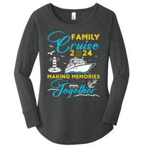 Family Cruise 2024 Making Memories Together Summer Trip Ship Women's Perfect Tri Tunic Long Sleeve Shirt