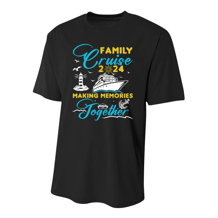 Family Cruise 2024 Making Memories Together Summer Trip Ship Youth Performance Sprint T-Shirt