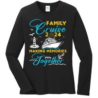 Family Cruise 2024 Making Memories Together Summer Trip Ship Ladies Long Sleeve Shirt