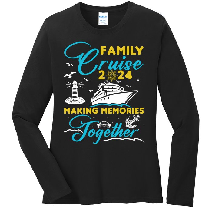 Family Cruise 2024 Making Memories Together Summer Trip Ship Ladies Long Sleeve Shirt