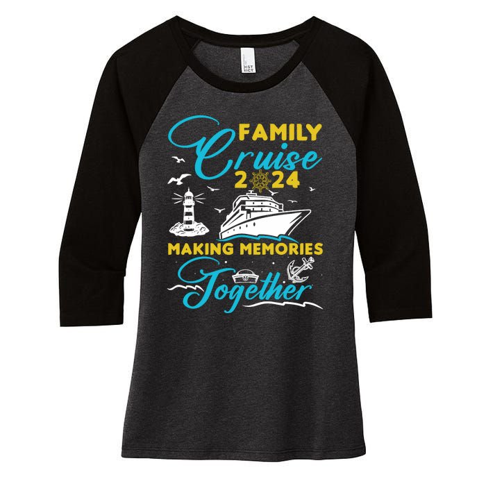 Family Cruise 2024 Making Memories Together Summer Trip Ship Women's Tri-Blend 3/4-Sleeve Raglan Shirt