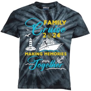 Family Cruise 2024 Making Memories Together Summer Trip Ship Kids Tie-Dye T-Shirt