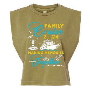 Family Cruise 2024 Making Memories Together Summer Trip Ship Garment-Dyed Women's Muscle Tee