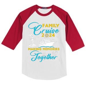 Family Cruise 2024 Making Memories Together Summer Trip Ship Kids Colorblock Raglan Jersey