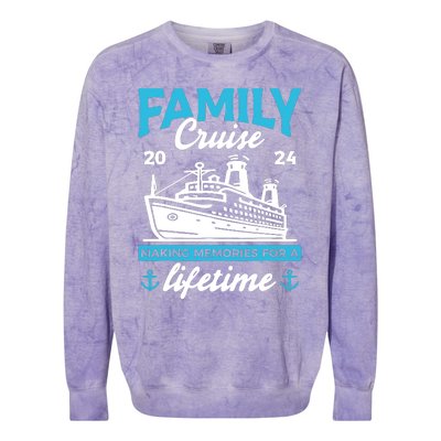 Family Cruise 2024 Making Memories Family Vacation 2024 Colorblast Crewneck Sweatshirt