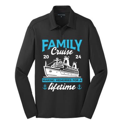 Family Cruise 2024 Making Memories Family Vacation 2024 Silk Touch Performance Long Sleeve Polo