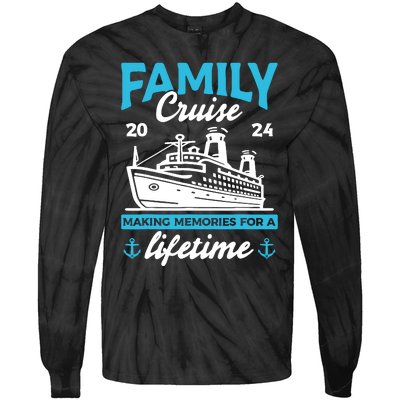 Family Cruise 2024 Making Memories Family Vacation 2024 Tie-Dye Long Sleeve Shirt