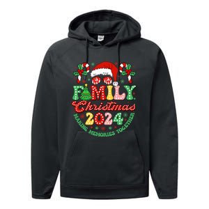 Family Christmas 2024 Christmas Squad Xmas Matching Pajamas Performance Fleece Hoodie