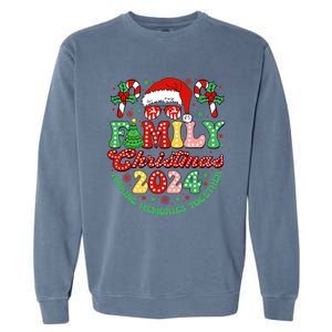 Family Christmas 2024 Christmas Squad Xmas Matching Pajamas Garment-Dyed Sweatshirt