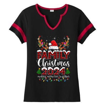 Family Christmas 2024 Matching Outfit Xmas Squad Santa Gift Ladies Halftime Notch Neck Tee