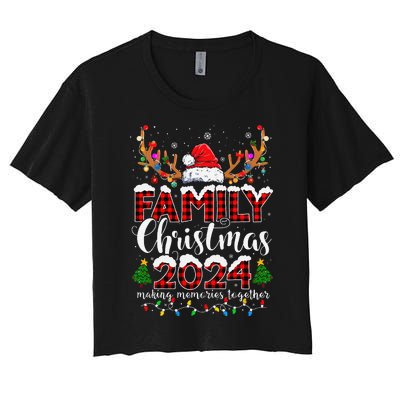 Family Christmas 2024 Matching Outfit Xmas Squad Santa Gift Women's Crop Top Tee