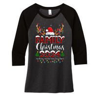 Family Christmas 2024 Matching Outfit Xmas Squad Santa Gift Women's Tri-Blend 3/4-Sleeve Raglan Shirt