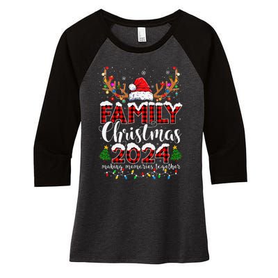 Family Christmas 2024 Matching Outfit Xmas Squad Santa Gift Women's Tri-Blend 3/4-Sleeve Raglan Shirt