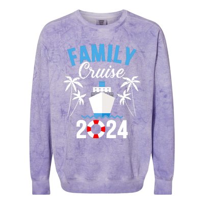 Family Cruise 2024 For Cruising Ship Vacation Colorblast Crewneck Sweatshirt