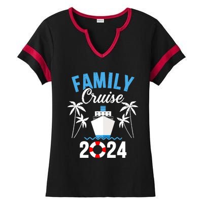 Family Cruise 2024 For Cruising Ship Vacation Ladies Halftime Notch Neck Tee