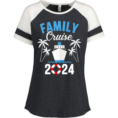 Family Cruise 2024 For Cruising Ship Vacation Enza Ladies Jersey Colorblock Tee