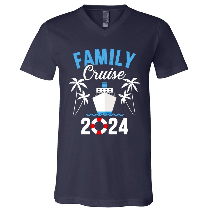 Family Cruise 2024 For Cruising Ship Vacation V-Neck T-Shirt