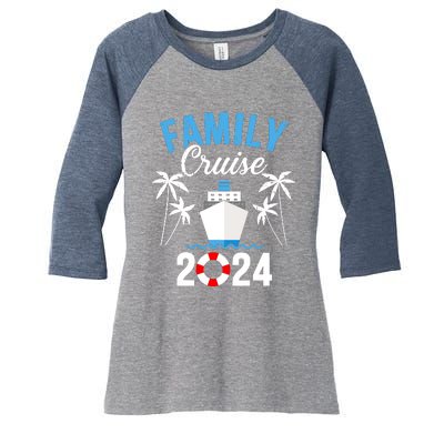 Family Cruise 2024 For Cruising Ship Vacation Women's Tri-Blend 3/4-Sleeve Raglan Shirt