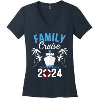 Family Cruise 2024 For Cruising Ship Vacation Women's V-Neck T-Shirt