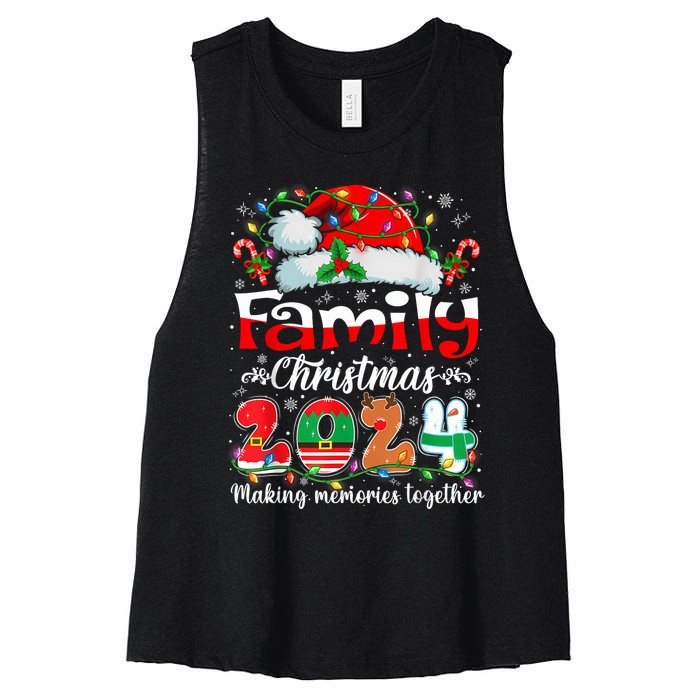 Family Christmas 2024 Matching Outfit Xmas Squad Santa Group Women's Racerback Cropped Tank