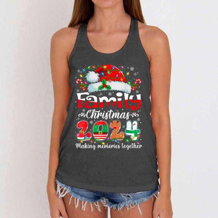 Family Christmas 2024 Matching Outfit Xmas Squad Santa Group Women's Knotted Racerback Tank