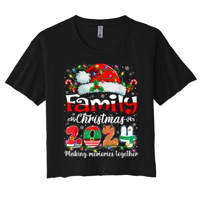 Family Christmas 2024 Matching Outfit Xmas Squad Santa Group Women's Crop Top Tee