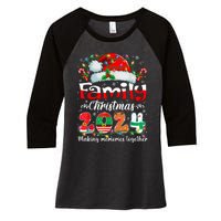 Family Christmas 2024 Matching Outfit Xmas Squad Santa Group Women's Tri-Blend 3/4-Sleeve Raglan Shirt