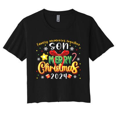 Family Christmas 2024 Matching Family Outfit Funny Christmas Women's Crop Top Tee