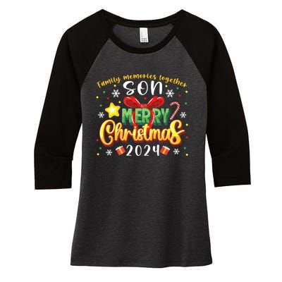 Family Christmas 2024 Matching Family Outfit Funny Christmas Women's Tri-Blend 3/4-Sleeve Raglan Shirt