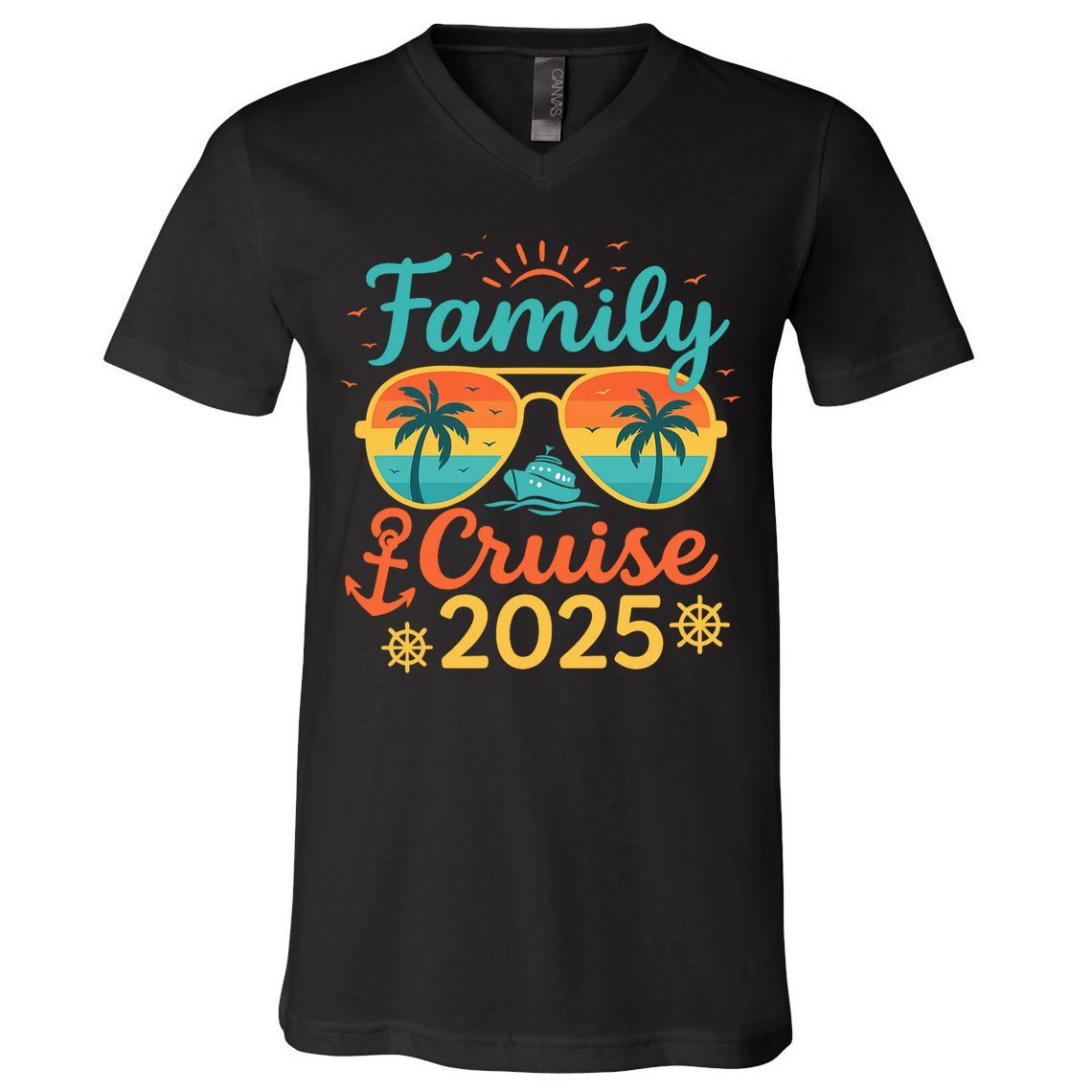 Family Cruise 2025 Summer Vacation Matching Family Cruise V-Neck T-Shirt