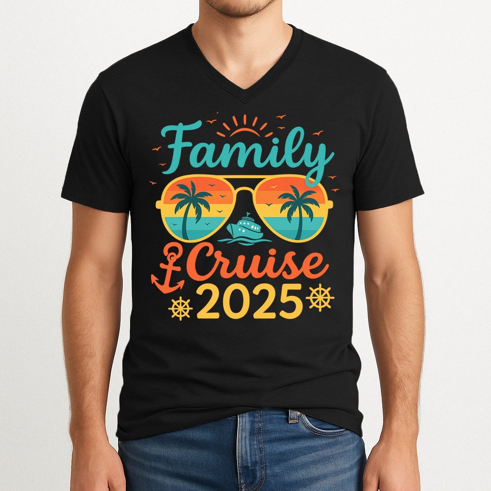 Family Cruise 2025 Summer Vacation Matching Family Cruise V-Neck T-Shirt