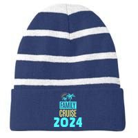 Family Cruise 2024 Travel Ship Vacation Striped Beanie with Solid Band