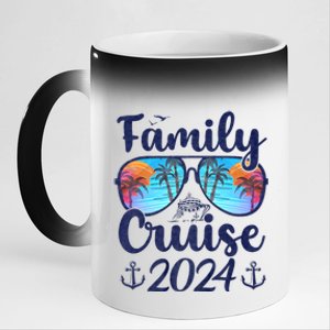 Family Cruise 2024 Family Vacation Matching Family 11oz Black Color Changing Mug