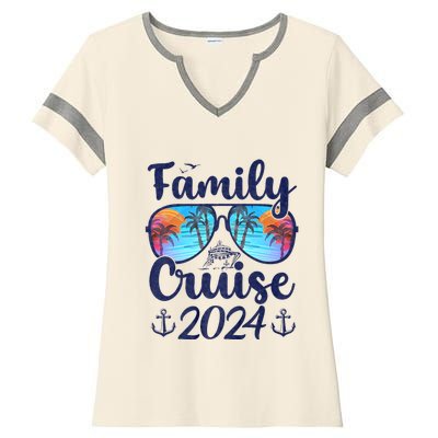 Family Cruise 2024 Family Vacation Matching Family Ladies Halftime Notch Neck Tee