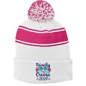 Family Cruise 2024 Family Vacation Matching Family Stripe Pom Pom Beanie