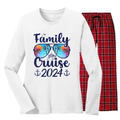 Family Cruise 2024 Family Vacation Matching Family Women's Long Sleeve Flannel Pajama Set 