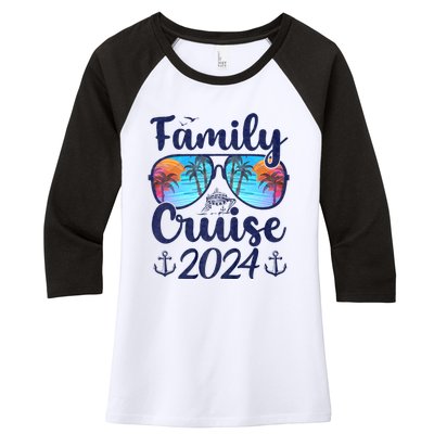 Family Cruise 2024 Family Vacation Matching Family Women's Tri-Blend 3/4-Sleeve Raglan Shirt