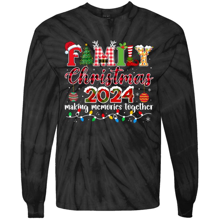 Family Christmas 2024 Matching Squad Santa Elf Funny Xmas Tie-Dye Long Sleeve Shirt